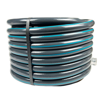 Gilmour Flexogen 100ft Heavy Duty Garden Hose, 5/8" All-Weather Water Hose with Crush-Resistant Aluminum Fittings, 500 PSI Burst Strength, Kink & Leak Resistant, Yellow