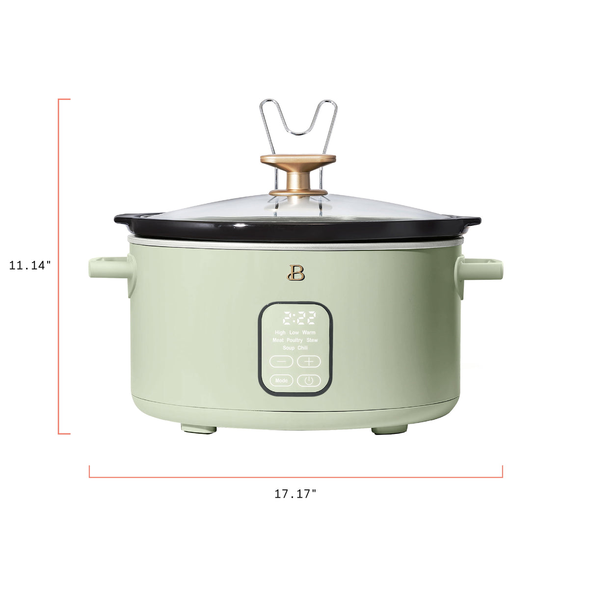 Beautiful 6 Qt Programmable Slow Cooker, Sage Green by Drew Barrymore