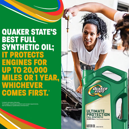 (5 pack) Quaker State Ultimate Protection Full Synthetic 5W-30 Motor Oil, 1 Quart