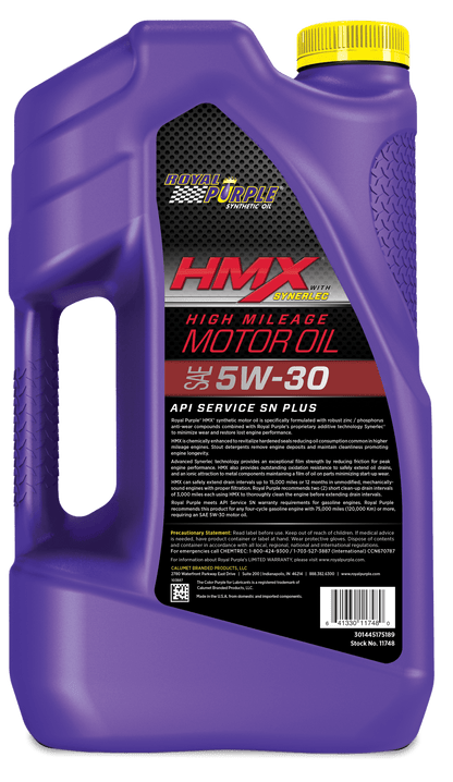 Royal Purple HMX 5W-30 High Mileage Motor Oil, Universal, 5 Quarts