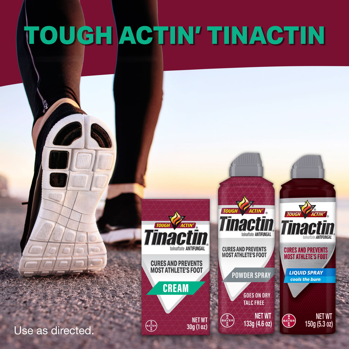 (3 pack) Tinactin Tolnaftate Athlete's Foot Treatment Antifungal Cream, 30G Tube
