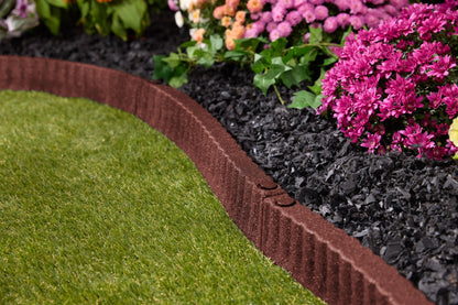 Expert Gardener 2' x 3" Red Recycled Rubber Garden Border Landscape Edging - 8 Pack