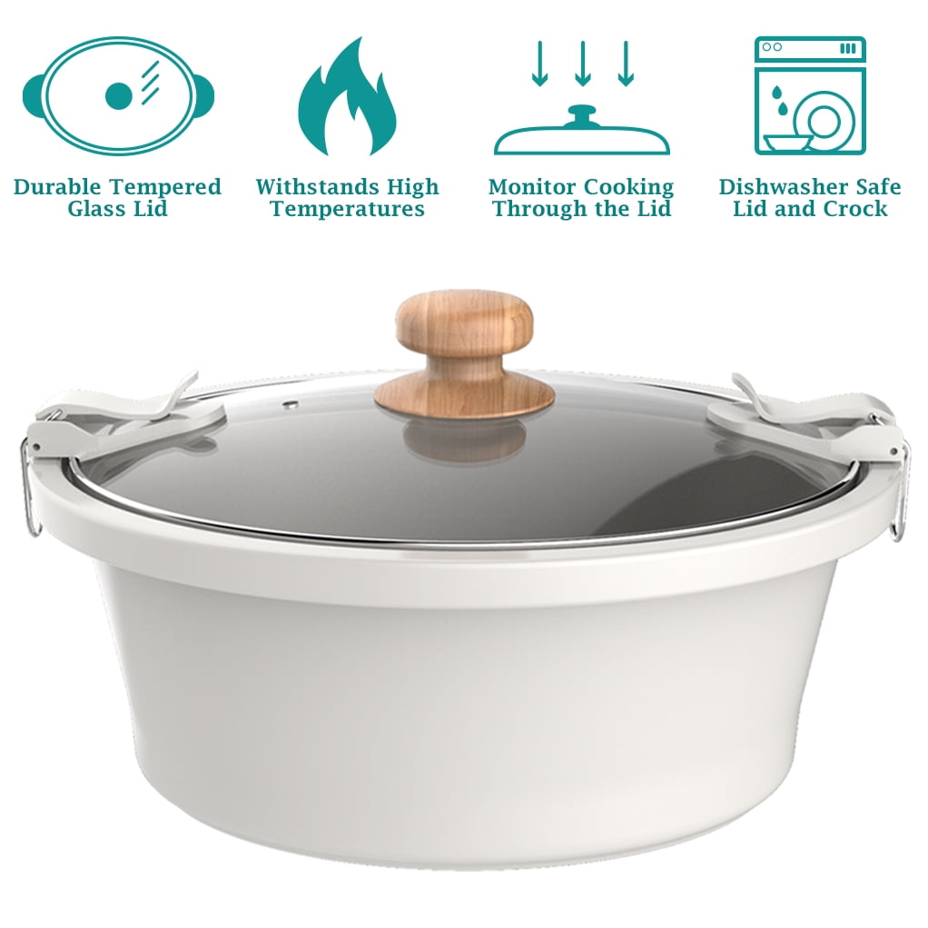 The Pioneer Woman 6-Quart Portable Linen Speckle Slow Cooker