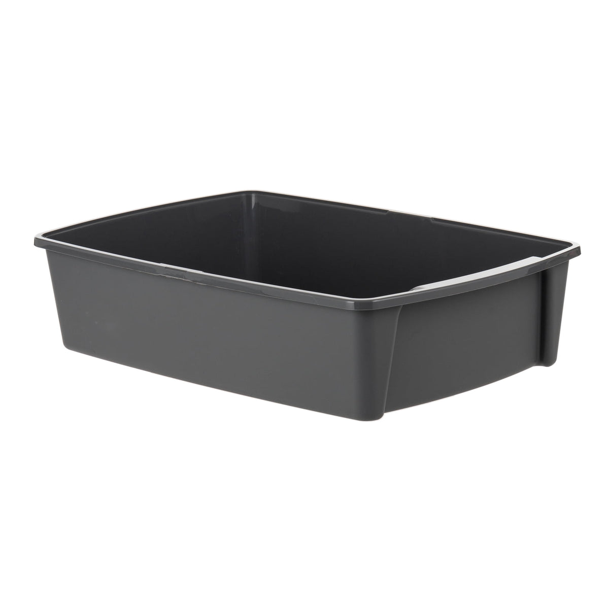 IRIS XXL Open-Top, Side Entry Cat Litter Box with High Sides, Easy to Clean for Big Cats, Gray