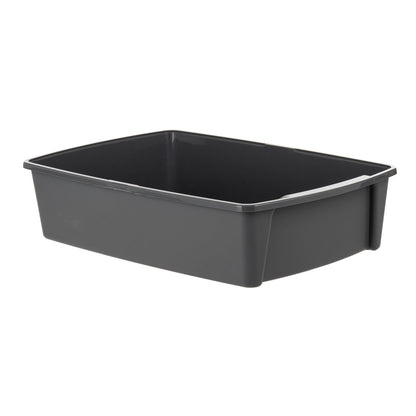 IRIS XXL Open-Top, Side Entry Cat Litter Box with High Sides, Easy to Clean for Big Cats, Gray