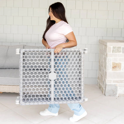 Regalo 2-in-1 Super Wide Baby Gate & Play Yard Plastic 192 Inches, Gray