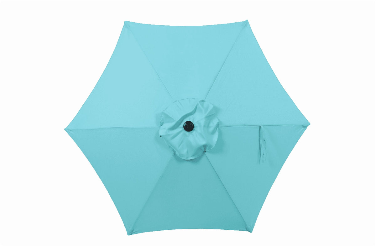 Mainstays 7.5ft Round Market Outdoor Umbrella with Push-Up Lift and 3-Angle Tilt in Aqua