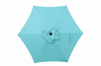Mainstays 7.5ft Round Market Outdoor Umbrella with Push-Up Lift and 3-Angle Tilt in Aqua