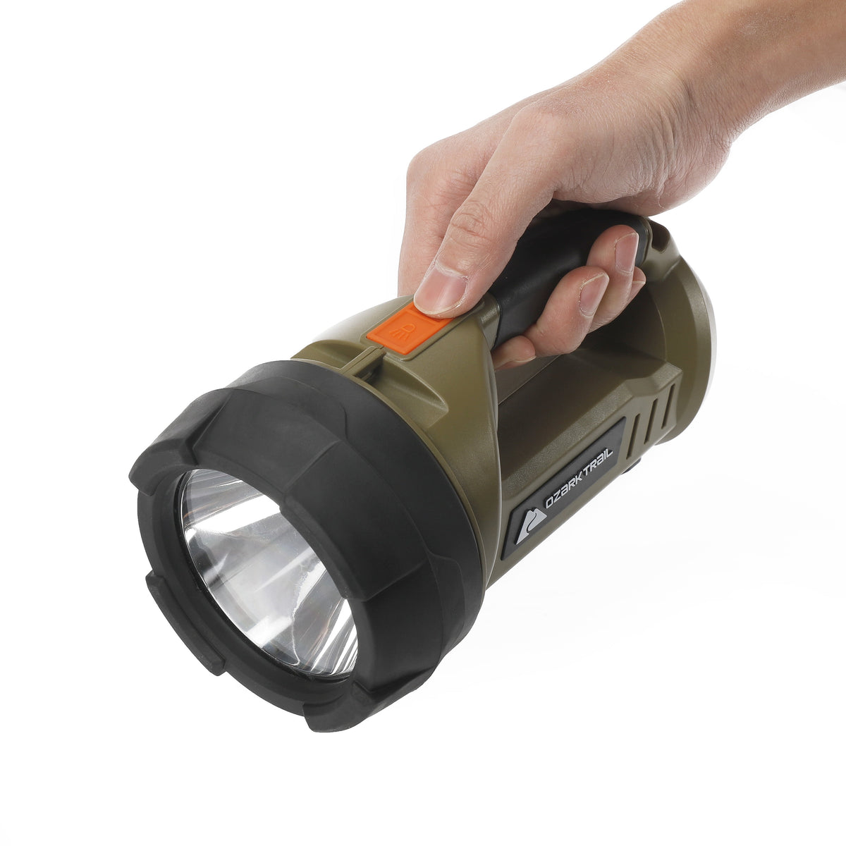 Ozark Trail 4000 Lumen Dual Source Rechargeable Flashlight with 5000 mAh Power Bank, Olive