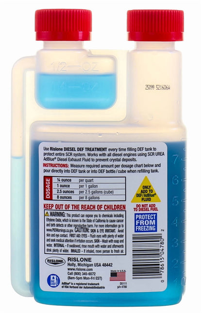 (4 pack) Rislone DEF Treatment for Diesel Vehicles, 8 fl oz Bottle