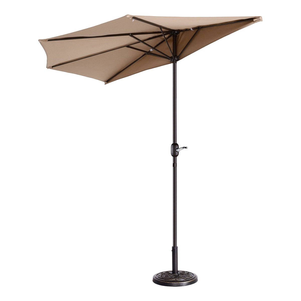 Villacera 9FT Outdoor Half Patio Umbrella - Balcony Furniture, Beige
