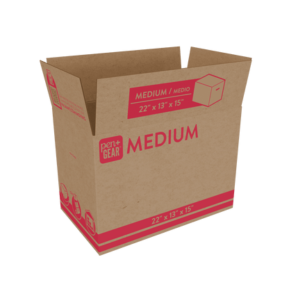 (25 pack) Pen+Gear Medium Moving Box, 22 in. L x 13 in. W x 15 in. H, Kraft