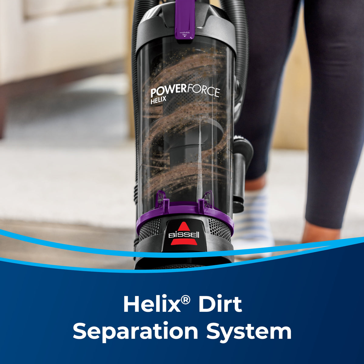BISSELL PowerForce Helix, Bagless, Upright Vacuum, Pet Friendly, Scatter-Free Technology, Helix Dirt Separation System, Lightweight, 3313U, Purple & Black