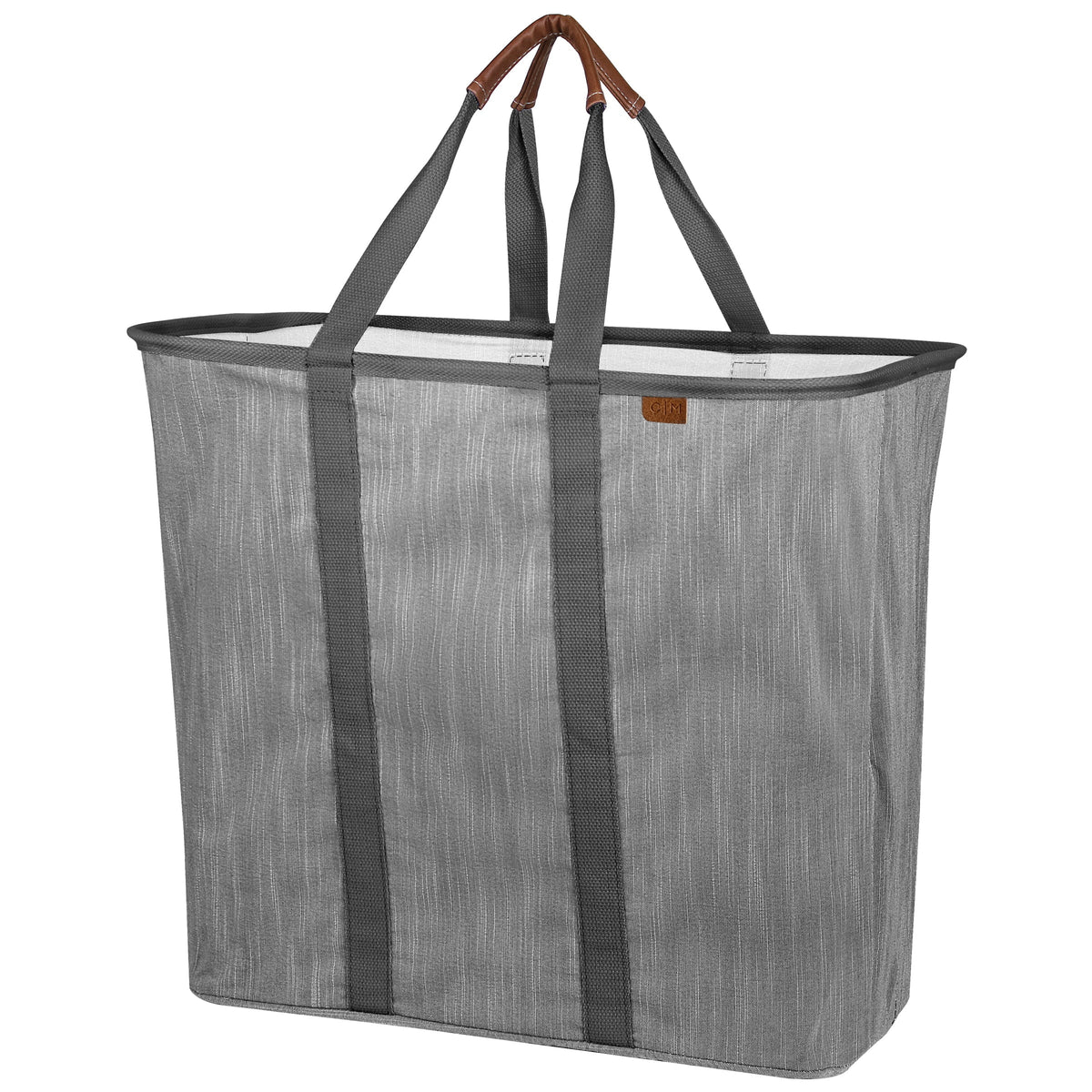 (2 pack) CleverMade Collapsible Fabric Laundry Hamper LUXE, Gray, Adult