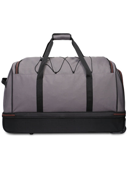 Protege 30 in Rolling Drop-Bottom Carry On Duffel Bag for Travel, Black and Gray