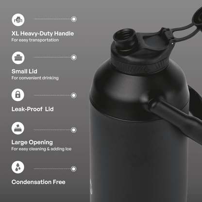 TAL 80 oz Insulated Stainless Steel Water Bottle, Black