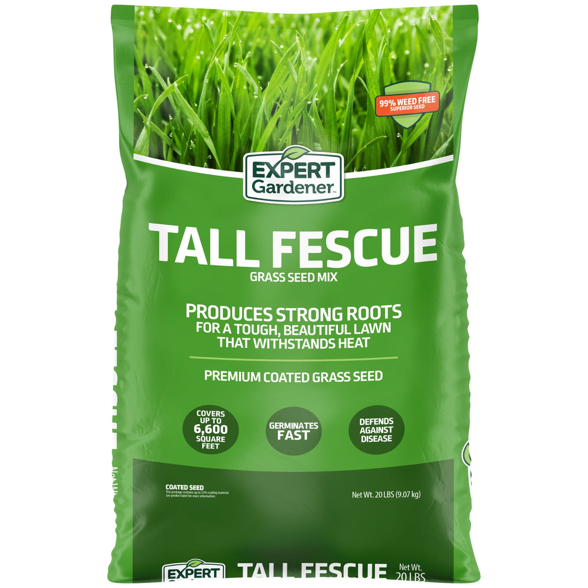 Expert Gardener Tall Fescue Grass Seed Mix, Sun to Partial Shade, 20 lb