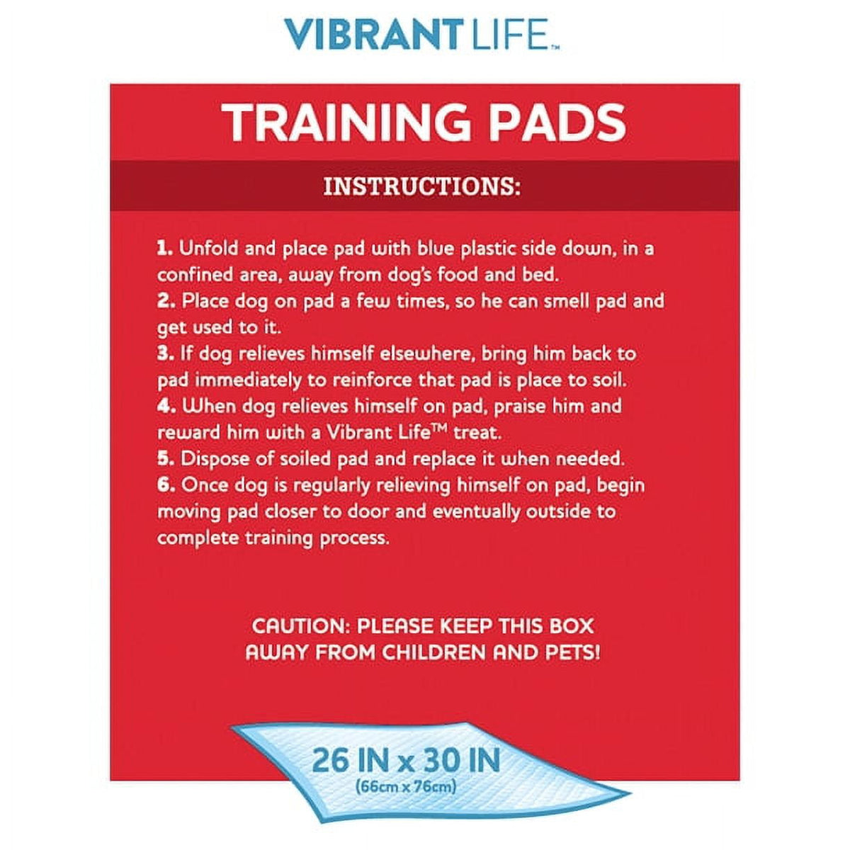 (2 pack) Vibrant Life XL Training Pads, Super Absorbent, Leak Proof, & Fast Dry Dog and Puppy Pee Pads, 26 in x 30 in, 75 Count