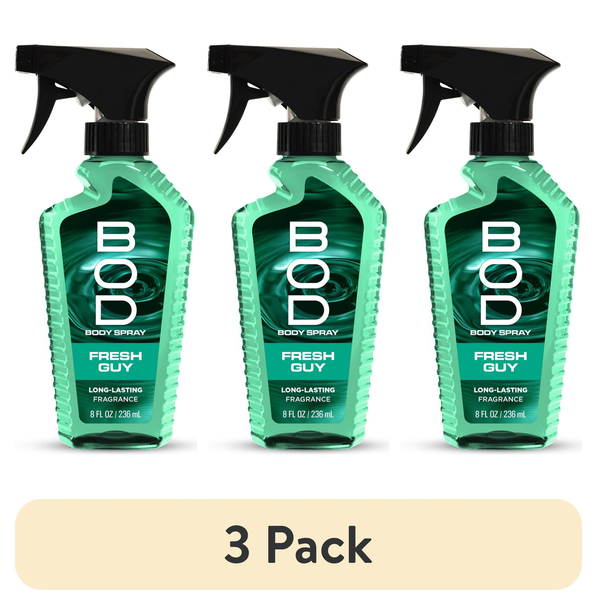 (3 pack) Bod Man Fragrance Body Spray, Fresh Guy, 8 fl oz