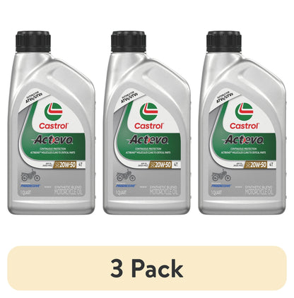 (6 pack) Castrol Actevo 4T 20W-50 Part Synthetic Motorcycle Oil, 1 Quart RFID