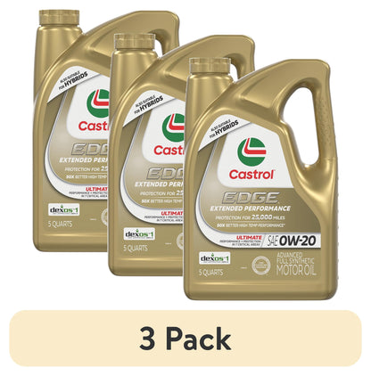 Castrol EDGE Extended Performance 0W-20 Advanced Full Synthetic Motor Oil, 5 Quarts