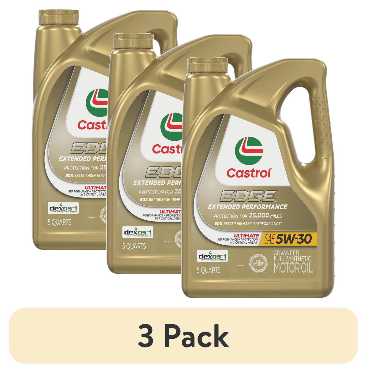 Castrol EDGE Extended Performance 5W-30 Advanced Full Synthetic Motor Oil, 5 Quarts