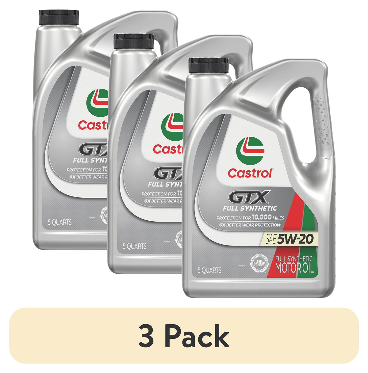 (2 pack) Castrol GTX Full Synthetic 5W-20 Motor Oil, 5 Quarts