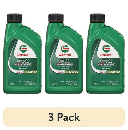 (5 pack) Castrol GTX High Mileage 10W-40 Synthetic Blend Motor Oil, 1 Quart