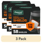 (3 pack) Depend Shields Incontinence Pads for Men, Light Absorbency, 58 Count