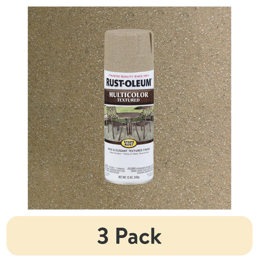(3 pack) Desert Bisque, Rust-Oleum Stops Rust Multi-Color Textured Spray Paint-223524, 12 oz