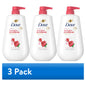 (3 pack) Dove Body Wash with Pump for 24hr Lotion-Soft Skin Rejuvenating Pomegranate & Hibiscus Moisturizing Skin Cleanser with No Sulfates No Parabens, 30.6 fl oz
