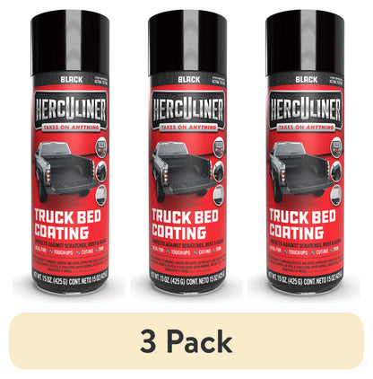 (3 pack) Herculiner Truck Bed Liner, Black, 15 oz