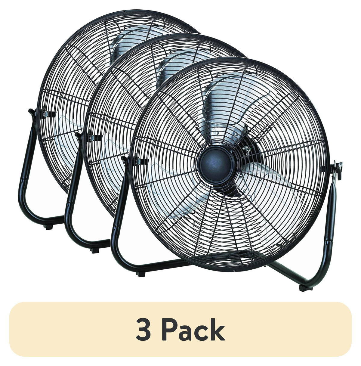 Mainstays 22.64 inch Black Floor Fan with 3 High Velocity Speeds, Tilt Mechanism