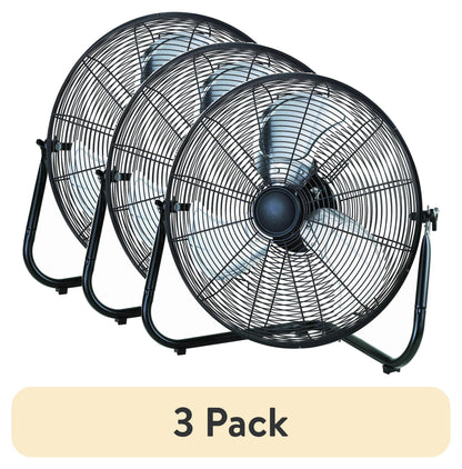 Mainstays 22.64 inch Black Floor Fan with 3 High Velocity Speeds, Tilt Mechanism