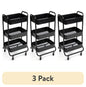 Mainstays 3-Tier Metal Laundry Cart, Arctic White, Rolling