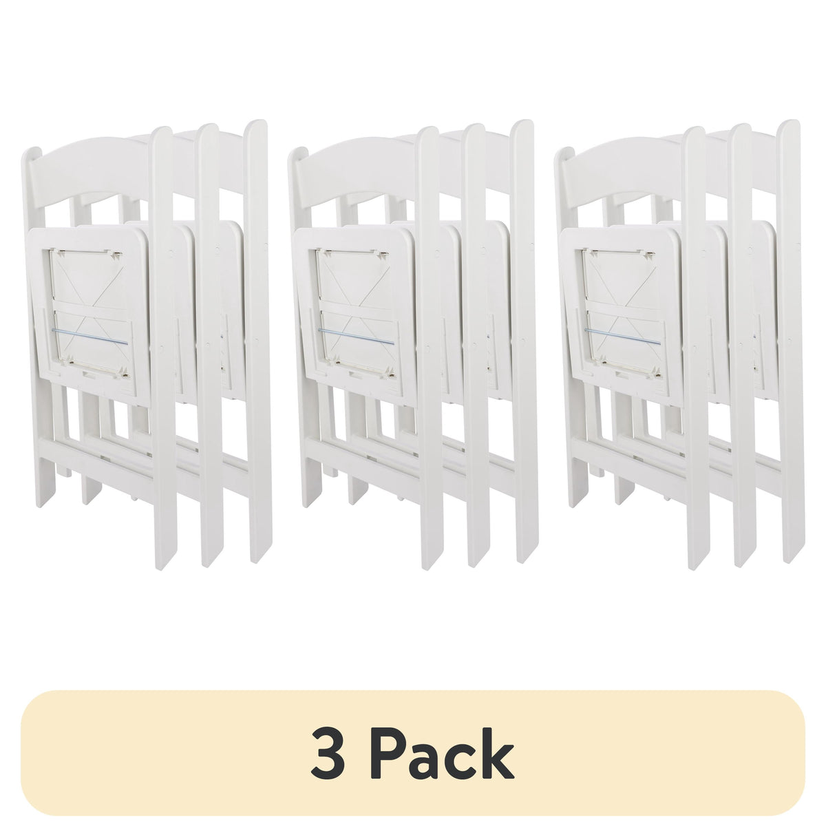 Mainstays Banquet Padded Resin Folding Chair, White, Set of 2