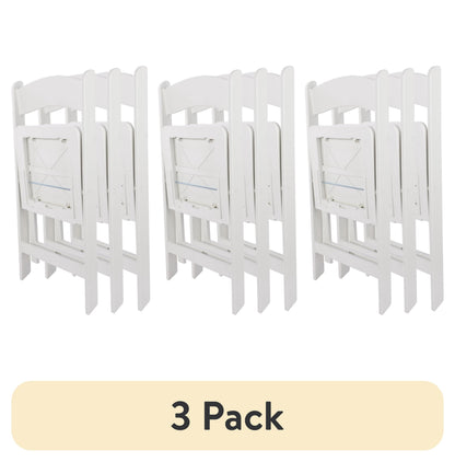 Mainstays Banquet Padded Resin Folding Chair, White, Set of 2