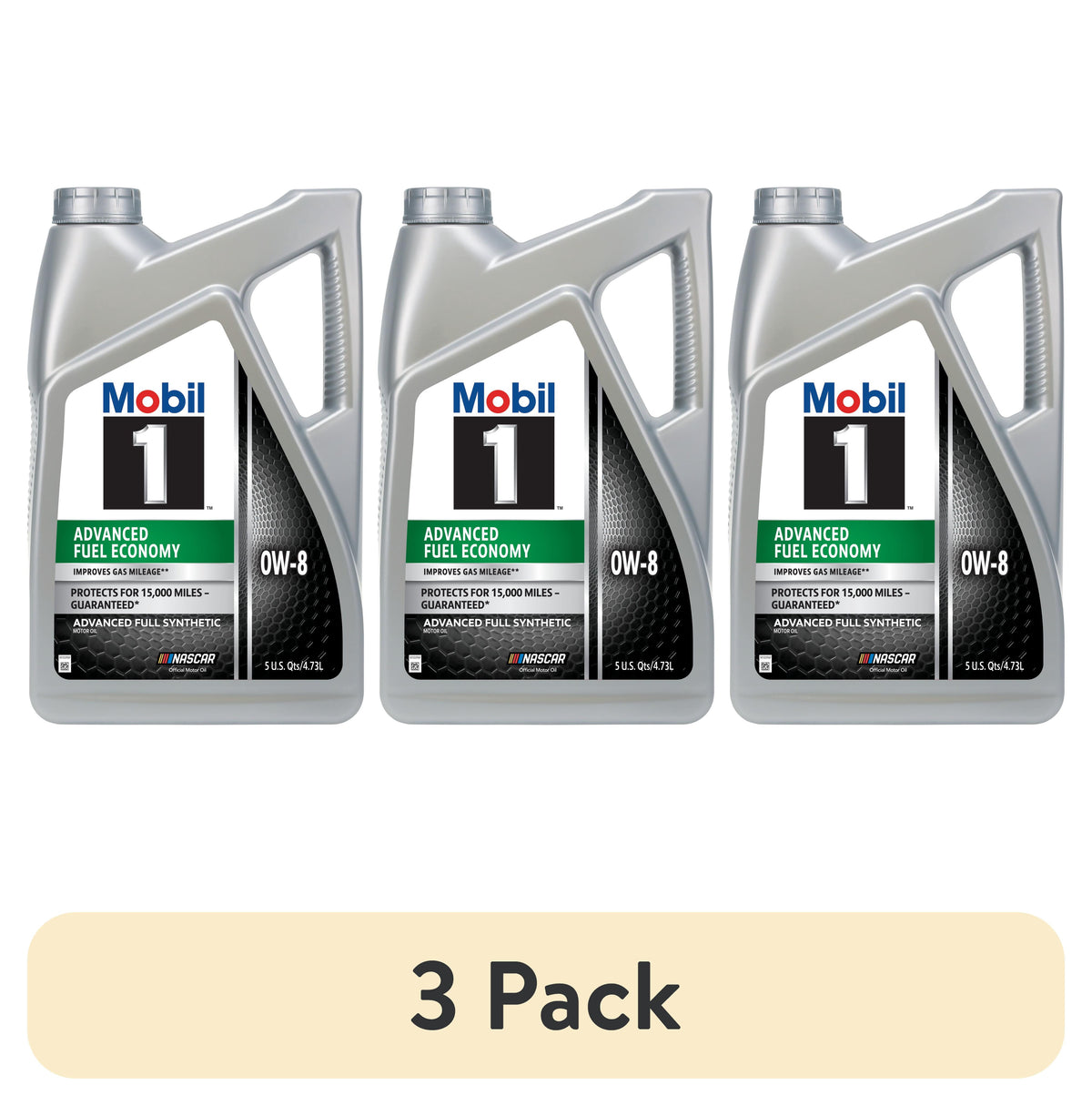 Mobil 1 Advanced Fuel Economy Full Synthetic Motor Oil 0W-8, 5 Quart