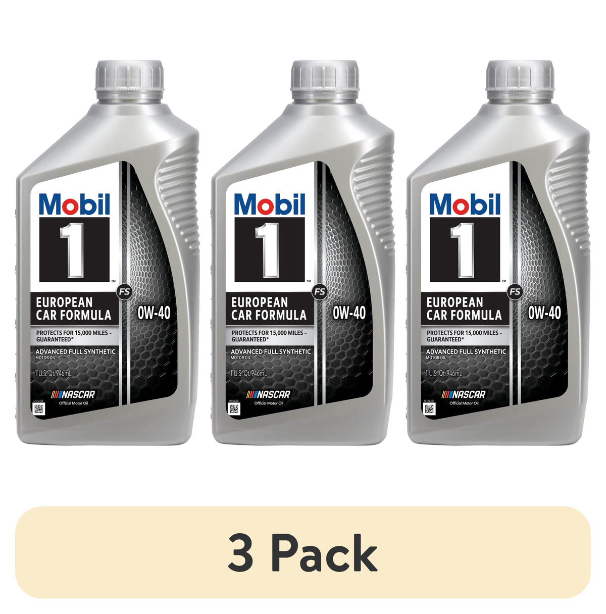 (4 pack) Mobil 1 FS European Car Formula Full Synthetic Motor Oil 0W-40, 1 Quart