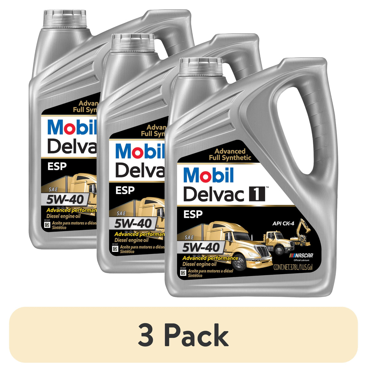 Mobil Delvac 1 ESP Heavy Duty Full Synthetic Diesel Engine Oil 5W-40, 1 Gal.