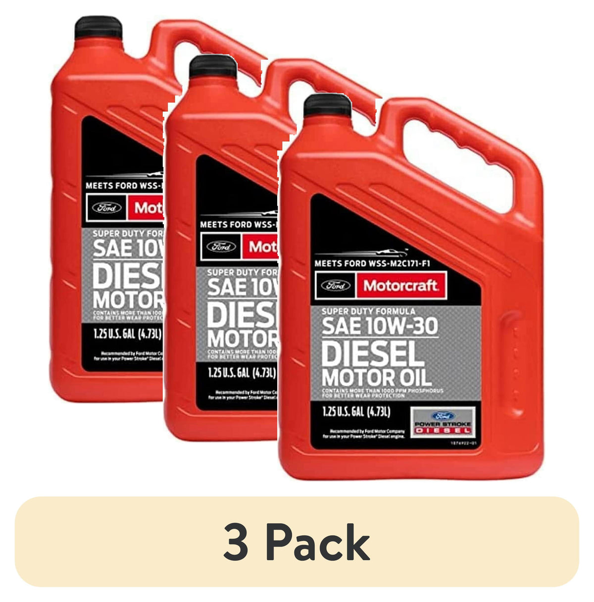(2 pack) Motorcraft Super Duty Diesel Motor Oil, 10W-30 - A premium-quality motor oil specifically developed for Ford Motor Company vehicles, 5 quart jug, sold by each