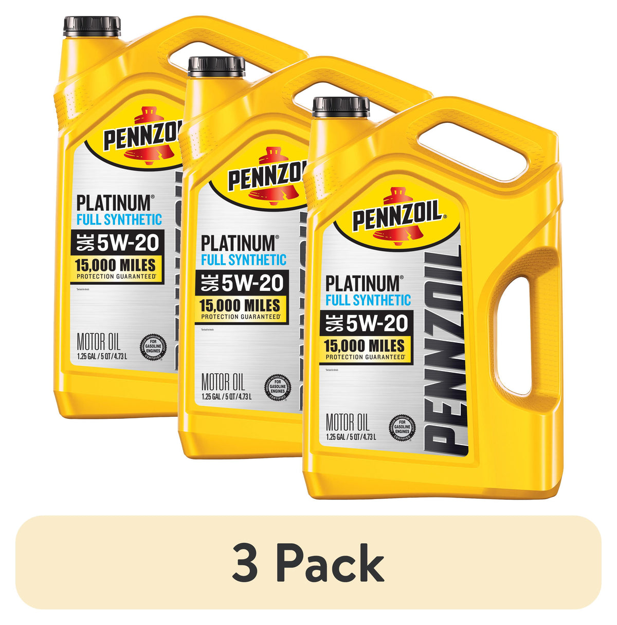 (2 pack) Pennzoil Platinum Full Synthetic 5W-20 Motor Oil, 5-Quart
