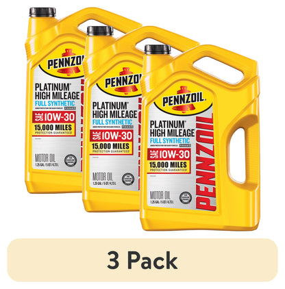 (2 pack) Pennzoil Platinum High Mileage Full Synthetic 10W-30 Motor Oil, 5 Quart