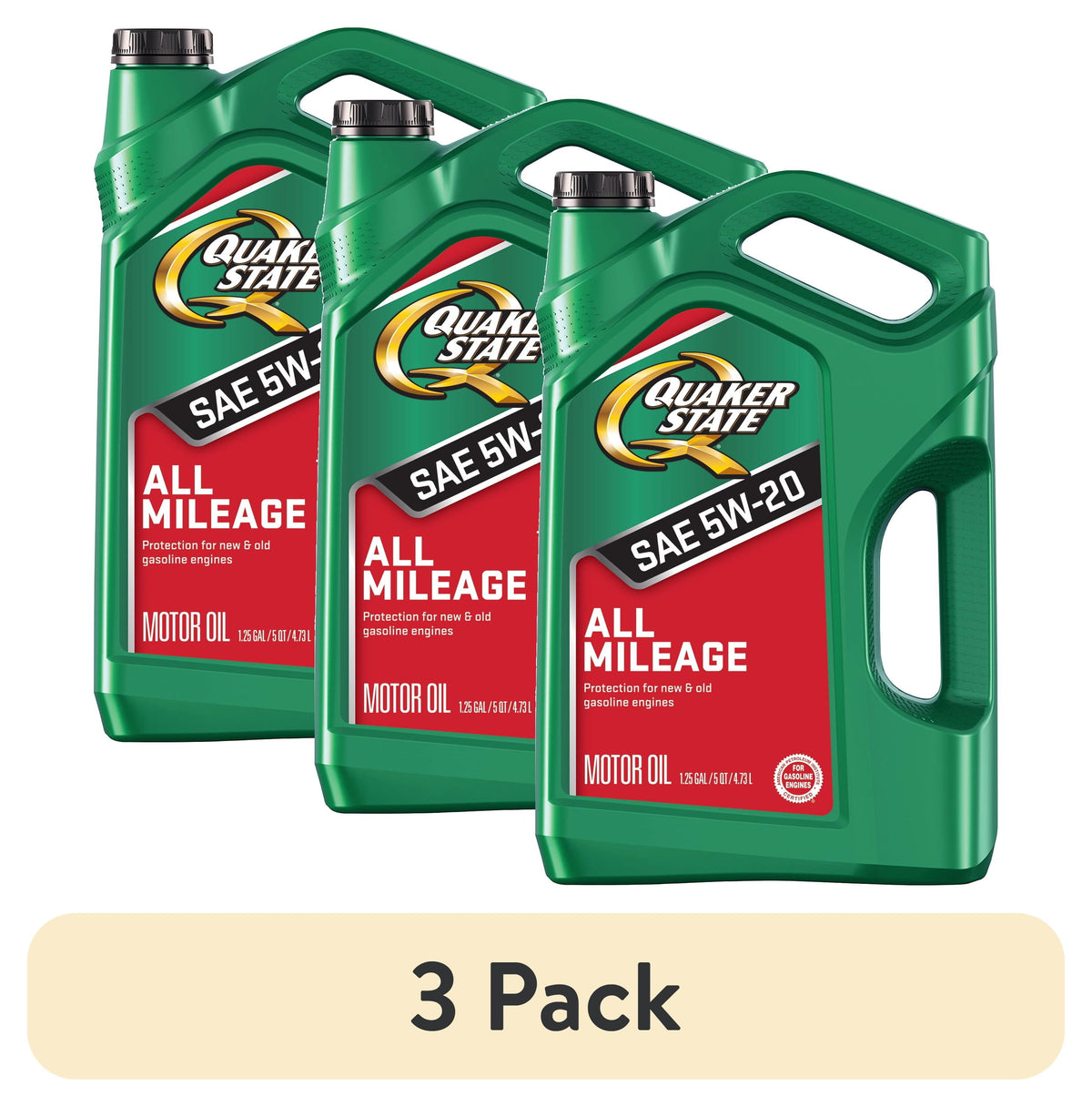(2 pack) Quaker State All Mileage 5W-20 Motor Oil, 5 Quart