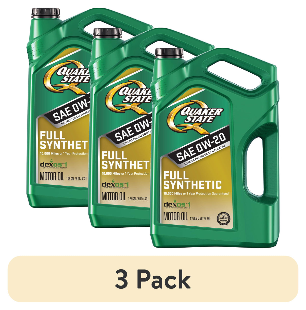 (2 pack) Quaker State Full Synthetic 0W-20 Motor Oil, 5-Quart