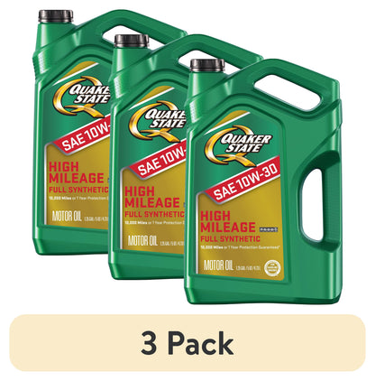 (2 pack) Quaker State Full Synthetic High Mileage 10W-30 Motor Oil, 5 Quart