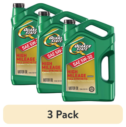 Quaker State Full Synthetic High Mileage 5W-30 Motor Oil, 5 Quart