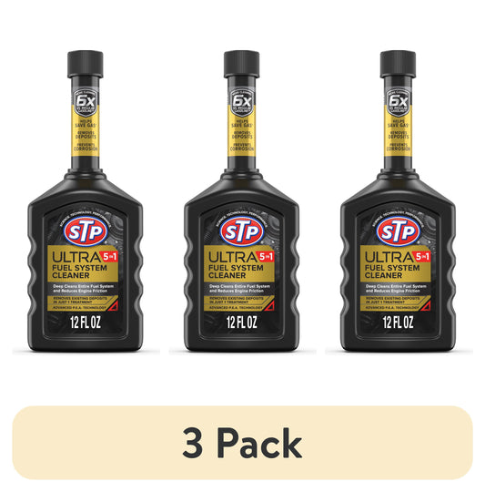 (3 pack) STP Ultra 5-in-1 Fuel System Cleaner Gas Additive, 12 fl oz