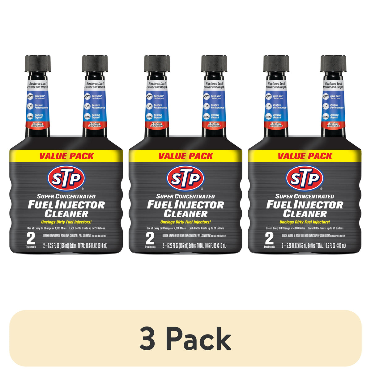 (6 pack) STP Super Concentrated Fuel Injector Cleaner 5.25 fl oz 2 Count Car Additive