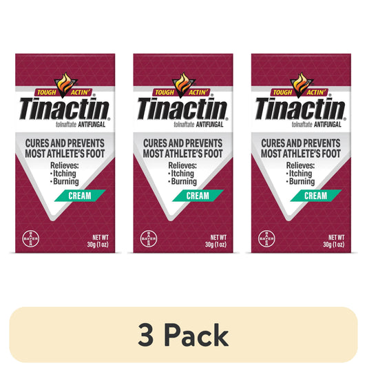 (3 pack) Tinactin Tolnaftate Athlete's Foot Treatment Antifungal Cream, 30G Tube